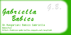 gabriella babics business card